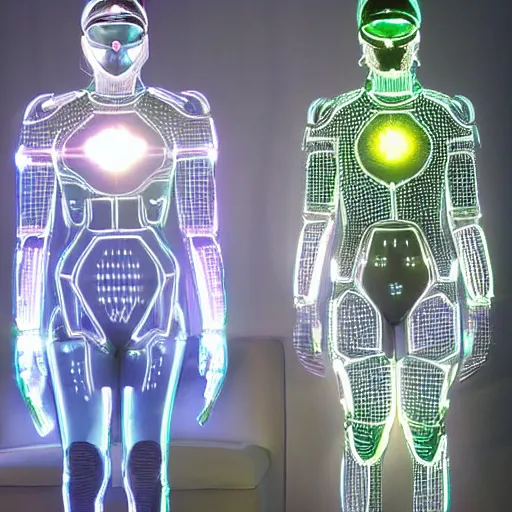 Image similar to love, diverse translucent cybersuits, from behind, connection rituals, wide wide angle, vivid, elaborate, highly detailed, beautiful lighting