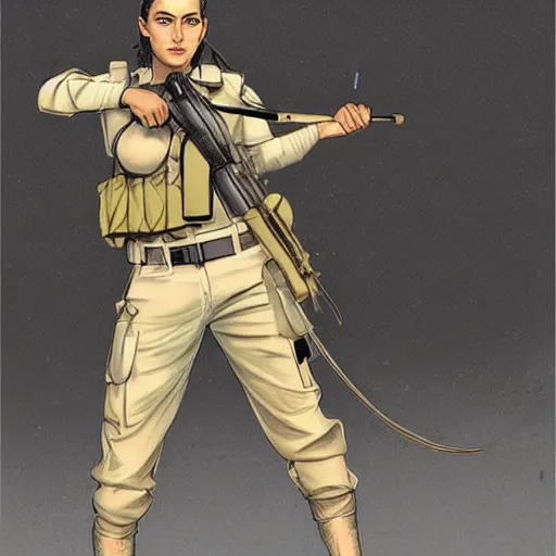 Image similar to a female peshmerga, by Sam Weber, Vertigo Comics, trending on Artstation