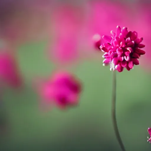 Image similar to A picture of a delicate plant that has hearts as the flowers. Some hearts are flying away from the plant in the background with the wind