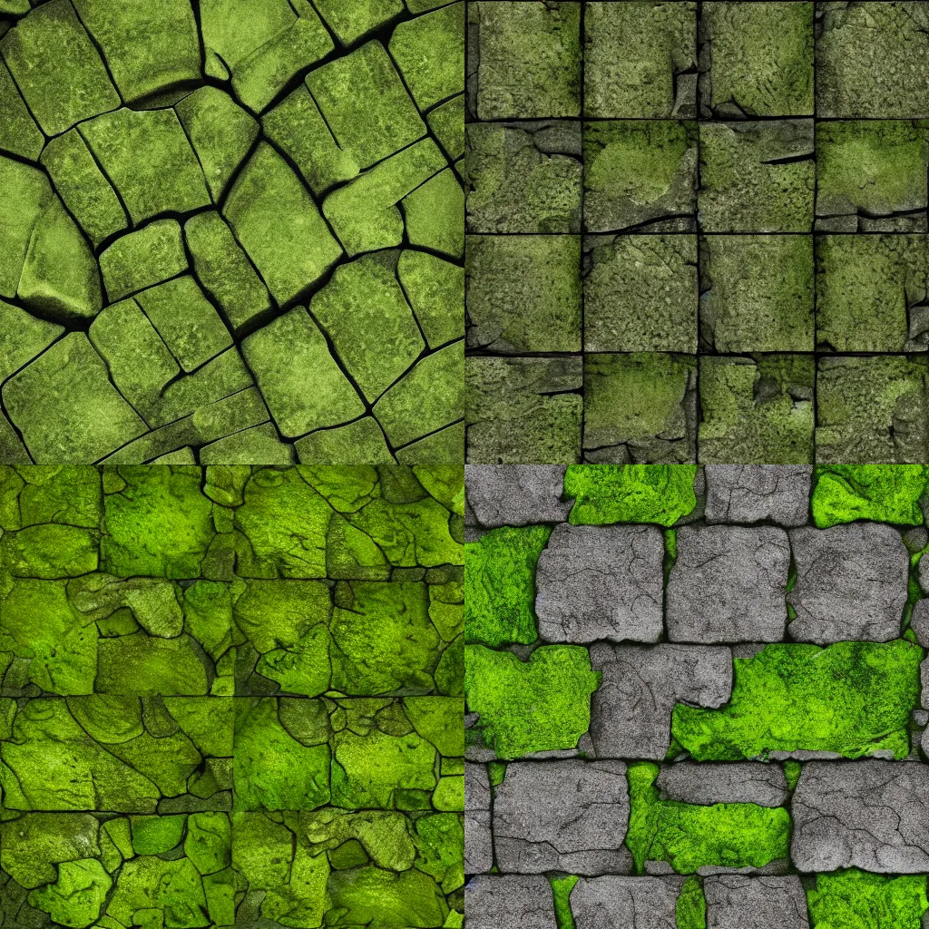 Prompt: mossy cobblestone texture, 4k, highly detailed