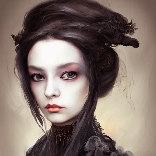 Prompt: portrait of a Shibari rope wrapped face and neck, headshot, insanely nice professional hair style, dramatic hair color, digital painting, of a old 18th century, tourist, witch, amber jewels, baroque, ornate clothing, scifi, realistic, hyper detailed, child, chiaroscuro, concept art, art by Franz Hals and Jon Foster and Ayami Kojima and Amano and Karol Bak,