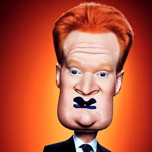 Image similar to connan o brien carrot face caricature