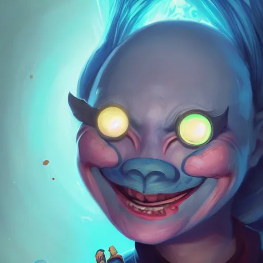 Image similar to a portrait of a cinematic still of the smiling happy mask salesman, art by lois van baarle and loish and ross tran and rossdraws and sam yang and samdoesarts and artgerm and saruei and disney, digital art, highly detailed, intricate, sharp focus, trending on artstation hq, deviantart, unreal engine 5, 4 k uhd image