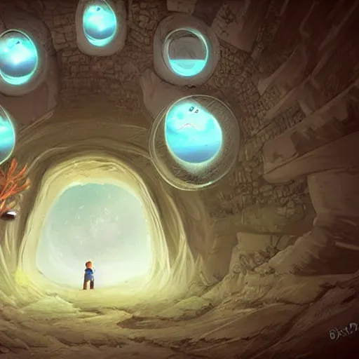 Prompt: portal to multiverse, illustration 3 d digital art, concept art beautiful cute