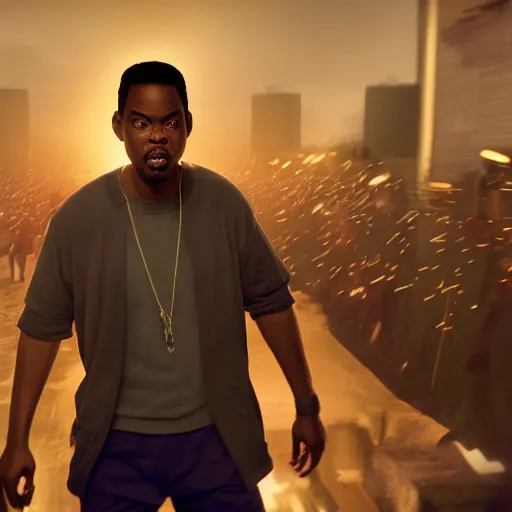 Image similar to chris rock slapping will smith, shadow harsh lights, dramatic scene, hyper detailed, digital art, trending in artstation, cinematic lighting, studio quality, smooth render, unreal engine 5 rendered, octane rendered