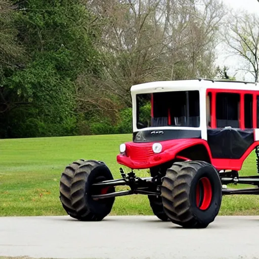 Prompt: amish buggy monster truck with spoked wheels