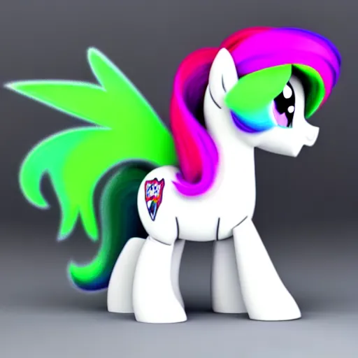 Image similar to white colored stoner pony from my little pony, marijuana themed, weed cutie mark, art, volumetric smoke, colorful, 3 d, render, wearing a black hoodie, soft lighting, green mane