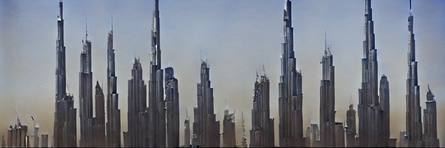 Image similar to Burj Khalifa oil painting magritte