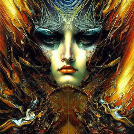 Image similar to Divine Chaos Engine by Karol Bak and Vincent Van Gogh