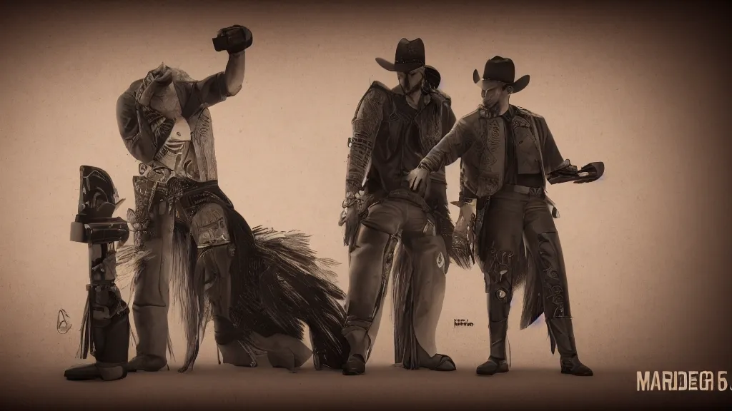Image similar to me illustrated by rafael marquez digital art western aesthetic, artger, unreal engine 5