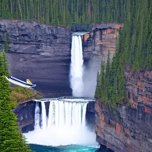 Image similar to boeing 747 over Helmcken falls