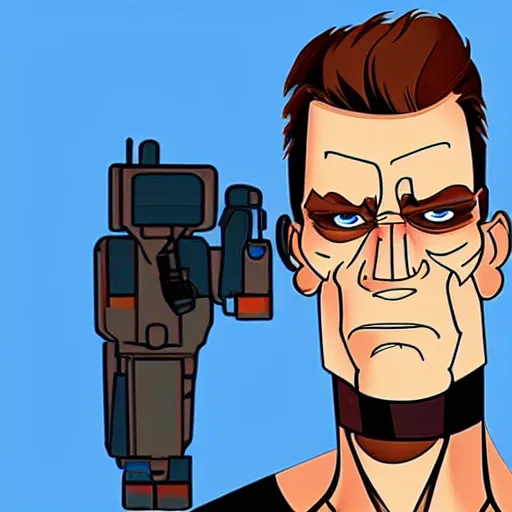 Image similar to Terminator as a Colorful Disney Animated Film