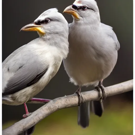 Prompt: a bird with two heads