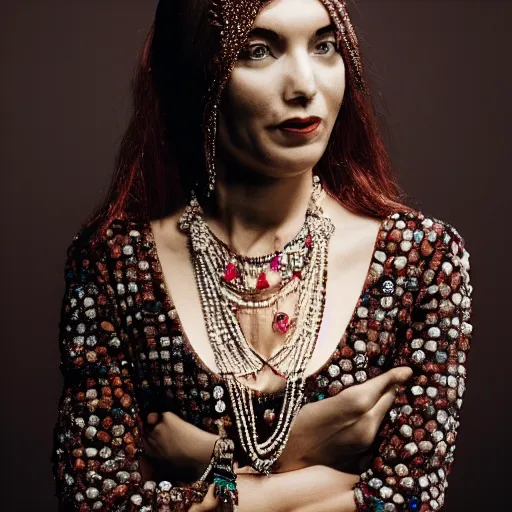 Image similar to woman dressed entirely with jewelry