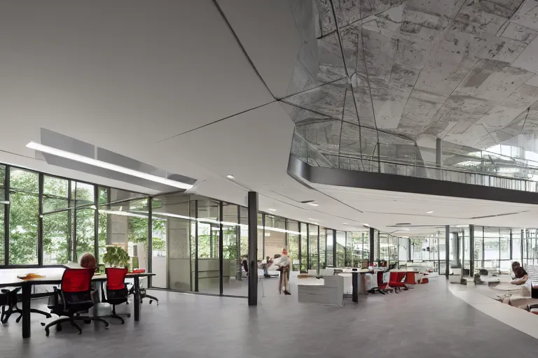 Prompt: suburban office headquarters designed by HOK