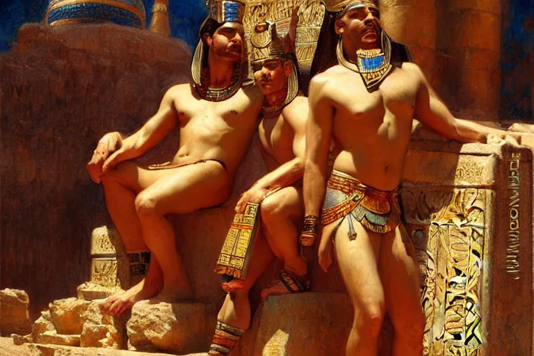 Image similar to ancient egypt, painting by gaston bussiere, craig mullins, j. c. leyendecker, tom of finland