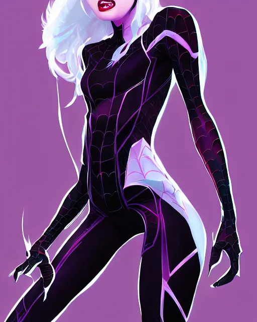 Prompt: Spider-Gwen venom, art by lois van baarle and loish and ross tran and rossdraws and sam yang and samdoesarts and artgerm, digital art, highly detailed, intricate, sharp focus, Trending on Artstation HQ, deviantart, unreal engine 5, 4K UHD image