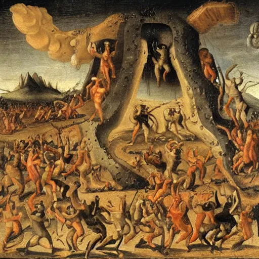 Image similar to painting of hell early flemish art