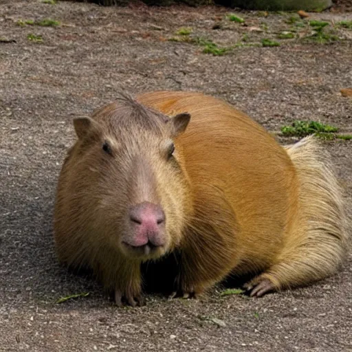Prompt: capybara with headcrab on its head