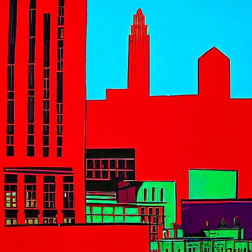 Image similar to a beautiful painting of Columbus Ohio by Andy warhol