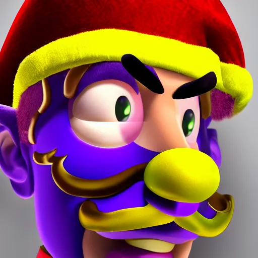 Prompt: a beautiful portrait of waluigi as as santa claus, ultra realistic details, 8 k