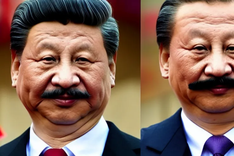 Image similar to xi jinping with mustache and beard closeup