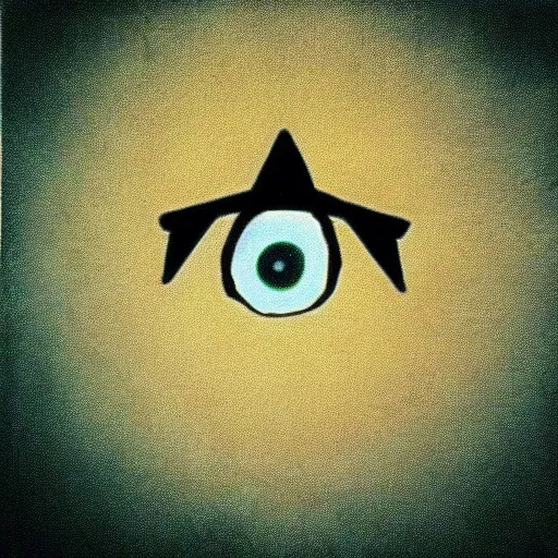 Image similar to “ old fashioned tv showing image of a cloudy sky with an all seeing eye as the sun ”
