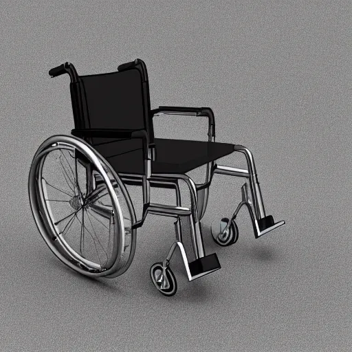 Prompt: a 3d render of a wheelchair, by Scott weaver