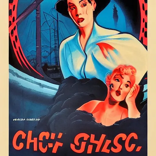 Image similar to 🌛👻🥶🕵, cinematic, comic art, vintage movie poster, crisp, clear