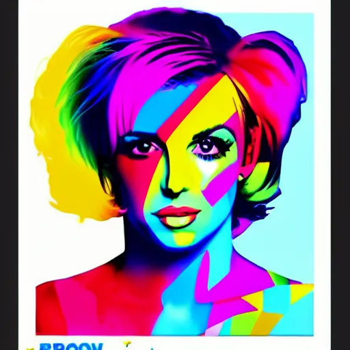 Image similar to rainbow britney spears. pop art