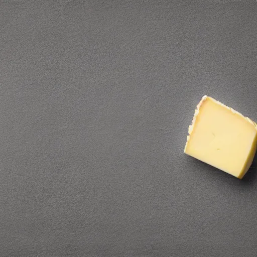 Image similar to an ultra - realistic photograph of a cheese in a middle of nothingness
