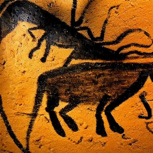 Prompt: paleolithic cave painting