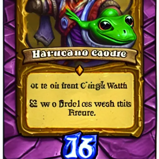 Image similar to hearthstone card of a frog