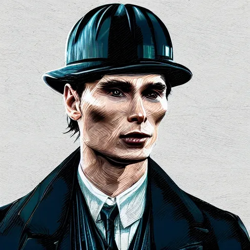 Image similar to a portrait of cillian murphy as tommy shelby, atlantis background, highly detailed, realistic face, digital art, epic, fantasy, in the style of Ian Spriggs, sharp, artstation