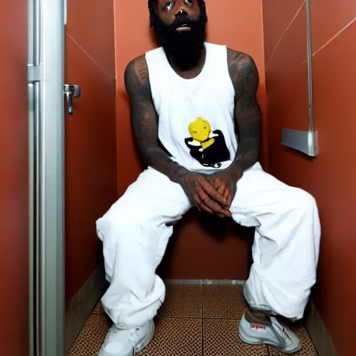 Image similar to MC Ride on the toilet in the bathroom