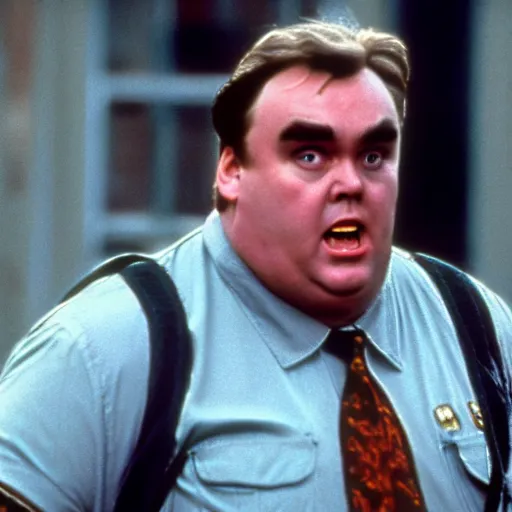 Prompt: cinematic, film still of john candy as louis tully in ghostbusters