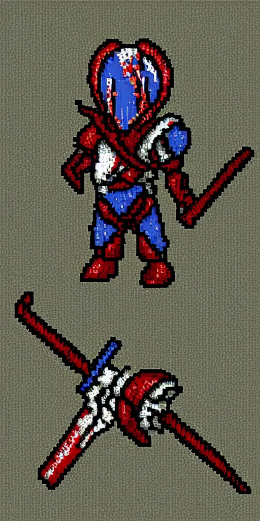 Image similar to crusader pixel art