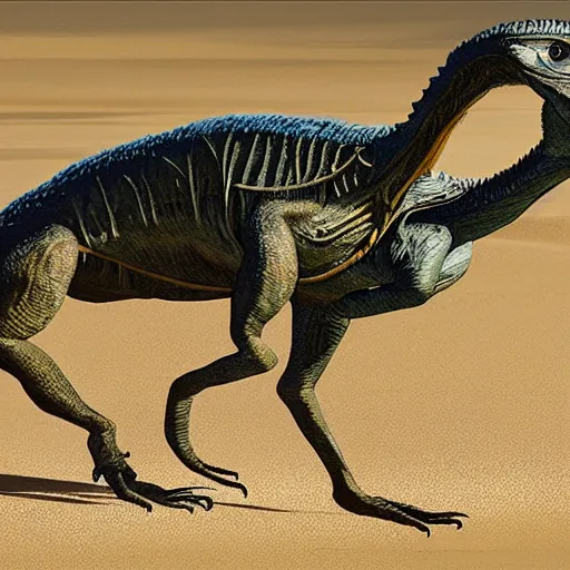 Image similar to velociraptor photographed by Annie Leibovitz