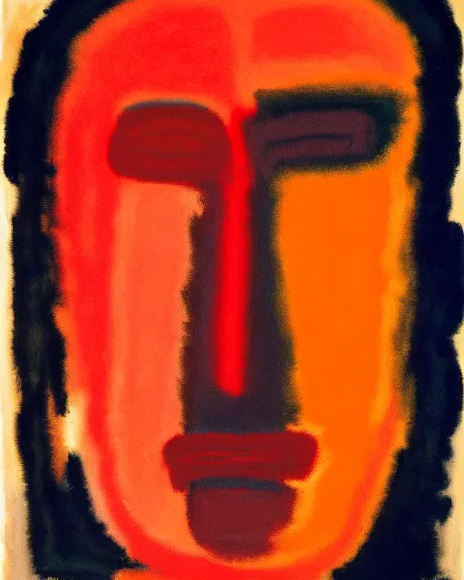 Image similar to Portrait of a human face, by Mark Rothko