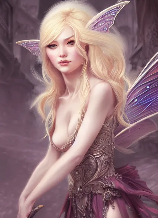 Image similar to blonde fairy venizian era, dark fantasy, extremely detailed, sharp focus, portrait, smooth, digital illustration, by rossdraws, frank franzzeta, sakimichan