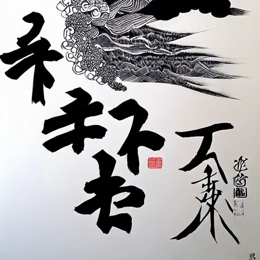 Image similar to xu wei ink art