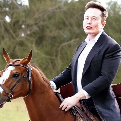 Prompt: elon musk riding a horse