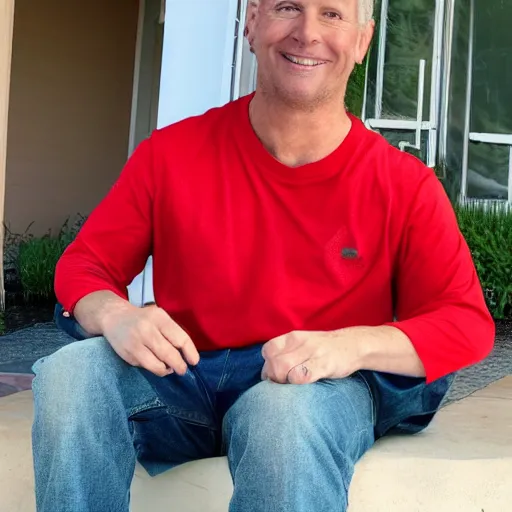 Prompt: Photo of Link O'Neal wearing a red shirt