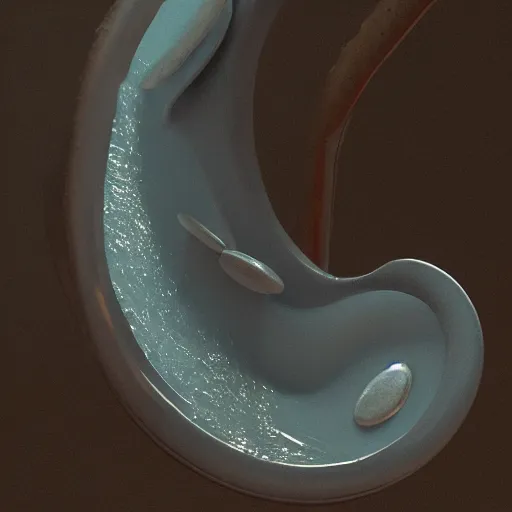 Image similar to a stream of water entering a machine made from organ shaped amphoras and producing a coin in the style of an instructions manual, 8k , octane