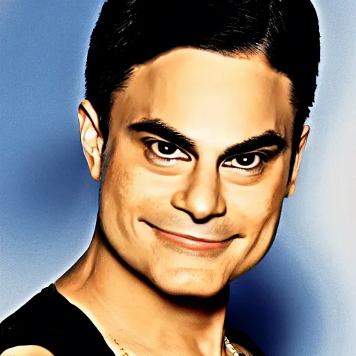 Image similar to ben shapiro in drag on ru paul's drag race