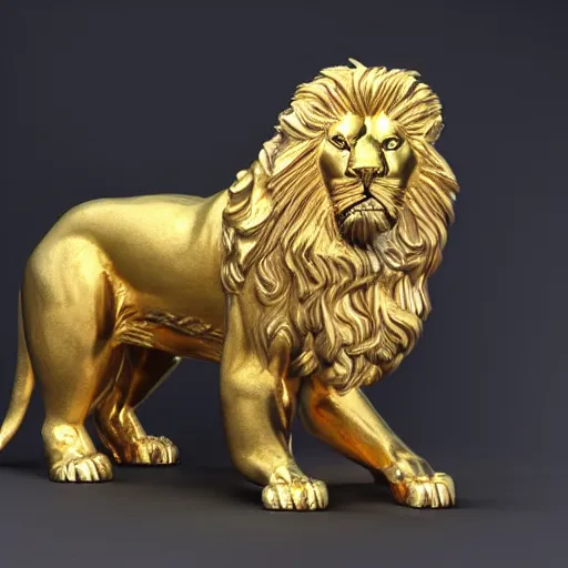 Image similar to golden lion sculpture