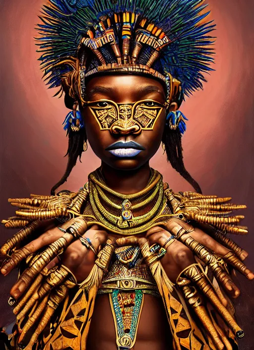 Image similar to : dogon tribe fantasy, fantasy magic, , intricate, sharp focus, illustration, highly detailed, digital painting, concept art, matte, jahbu art and Paul lewin and kehinde wiley, masterpiece
