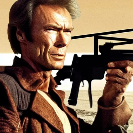 Image similar to clint eastwood as han solo from star wars ( great quality )