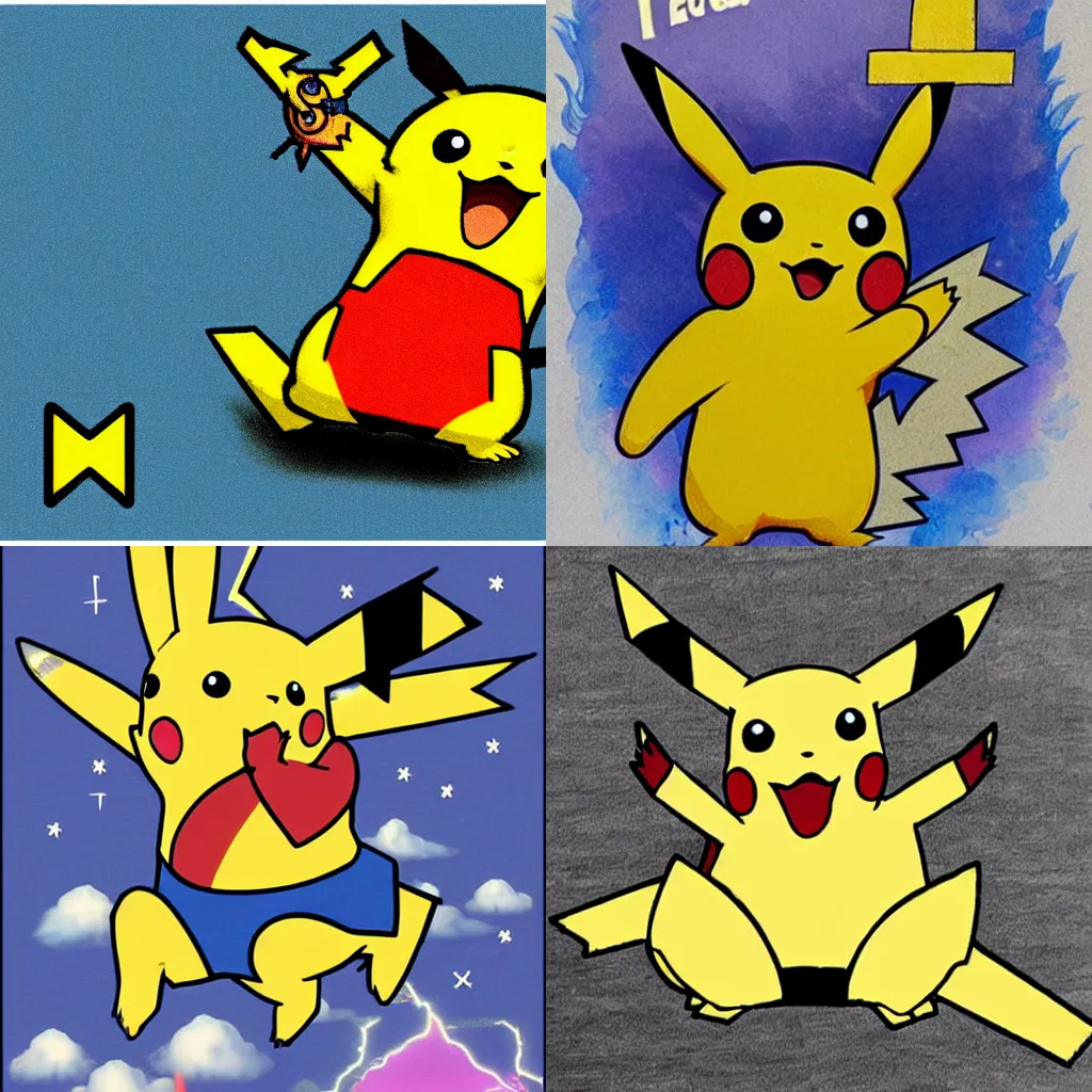 Prompt: Pikachu as Zeus, the god of thunder