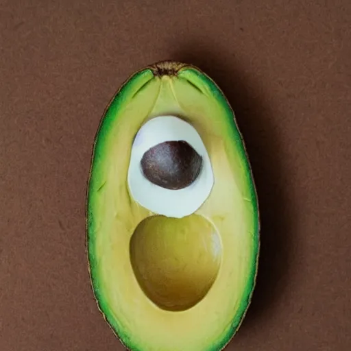 Image similar to photo of a person's face in an avacado